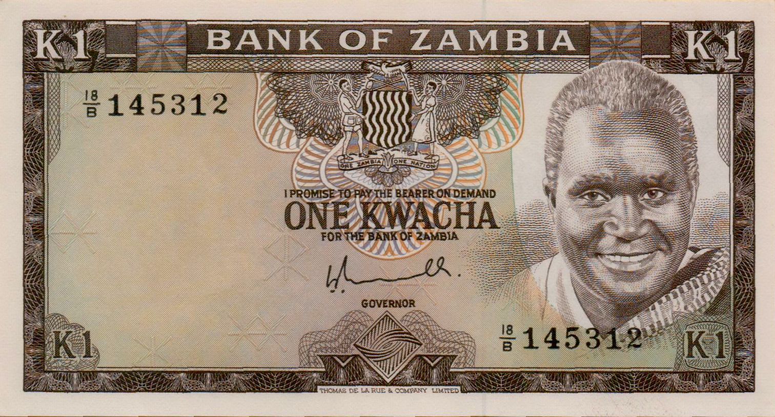 Zambia 1 1974 UNC P-19